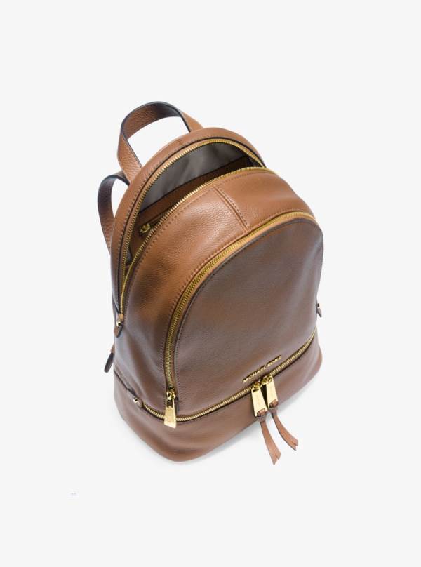 Damske Batohy Michael Kors Rhea Medium Leather Hnede - Kabelky Michael Kors Lacne | FHDWI-4237